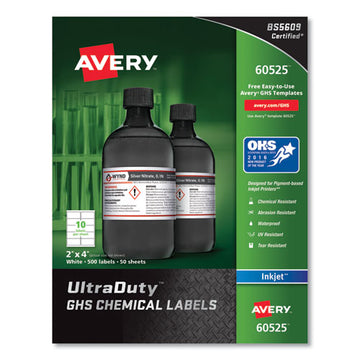 Avery® Ultraduty Ghs Chemical Waterproof And Uv Resistant Labels, 2 X 4, White, 10-sheet, 50 Sheets-pack freeshipping - TVN Wholesale